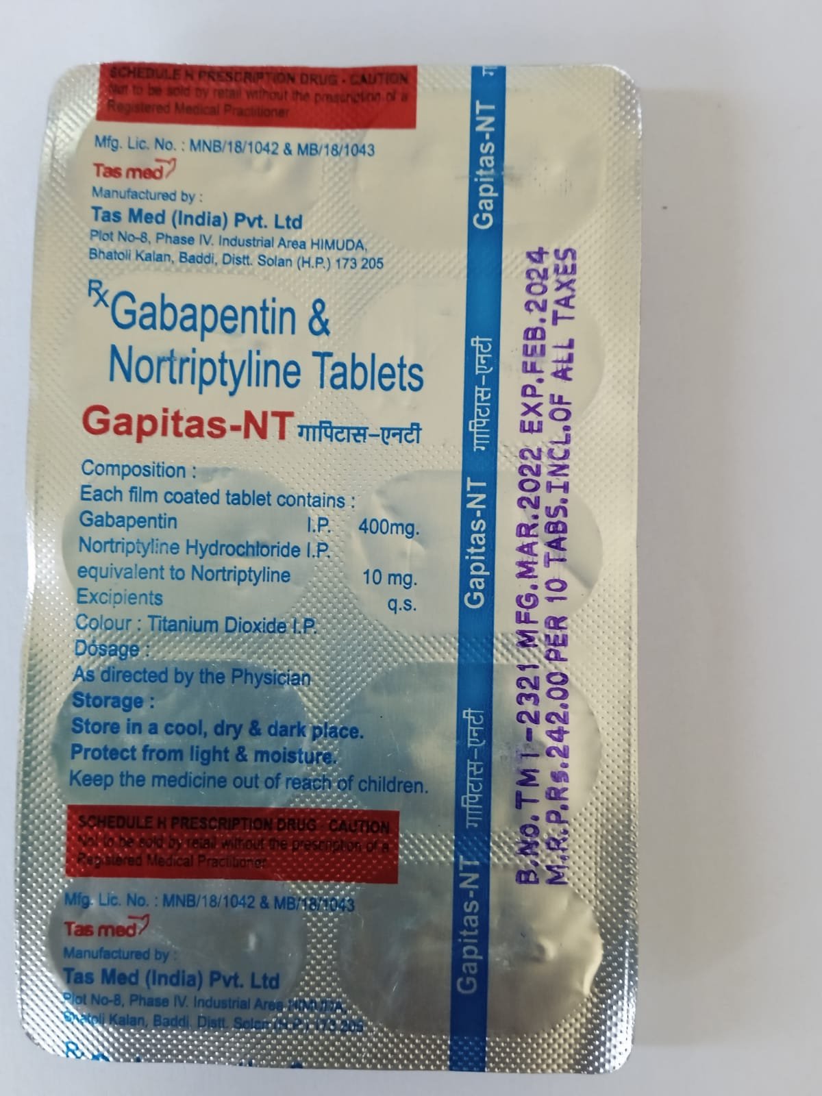 Gapitas NT 400mg/10mg Tablet