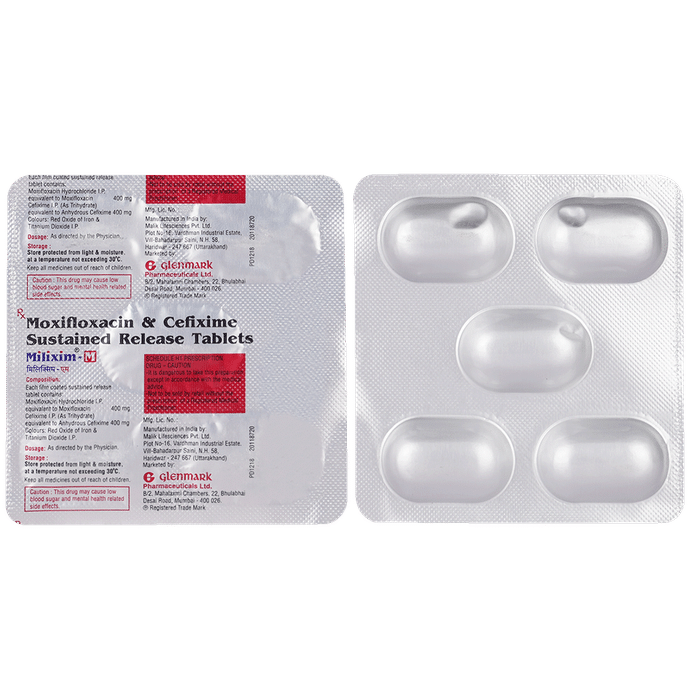 मिलिक्सीम-एम 400mg/400mg टैबलेट एसआर
