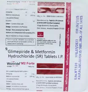 Wonride M Forte 2mg/1000mg Tablet 10s