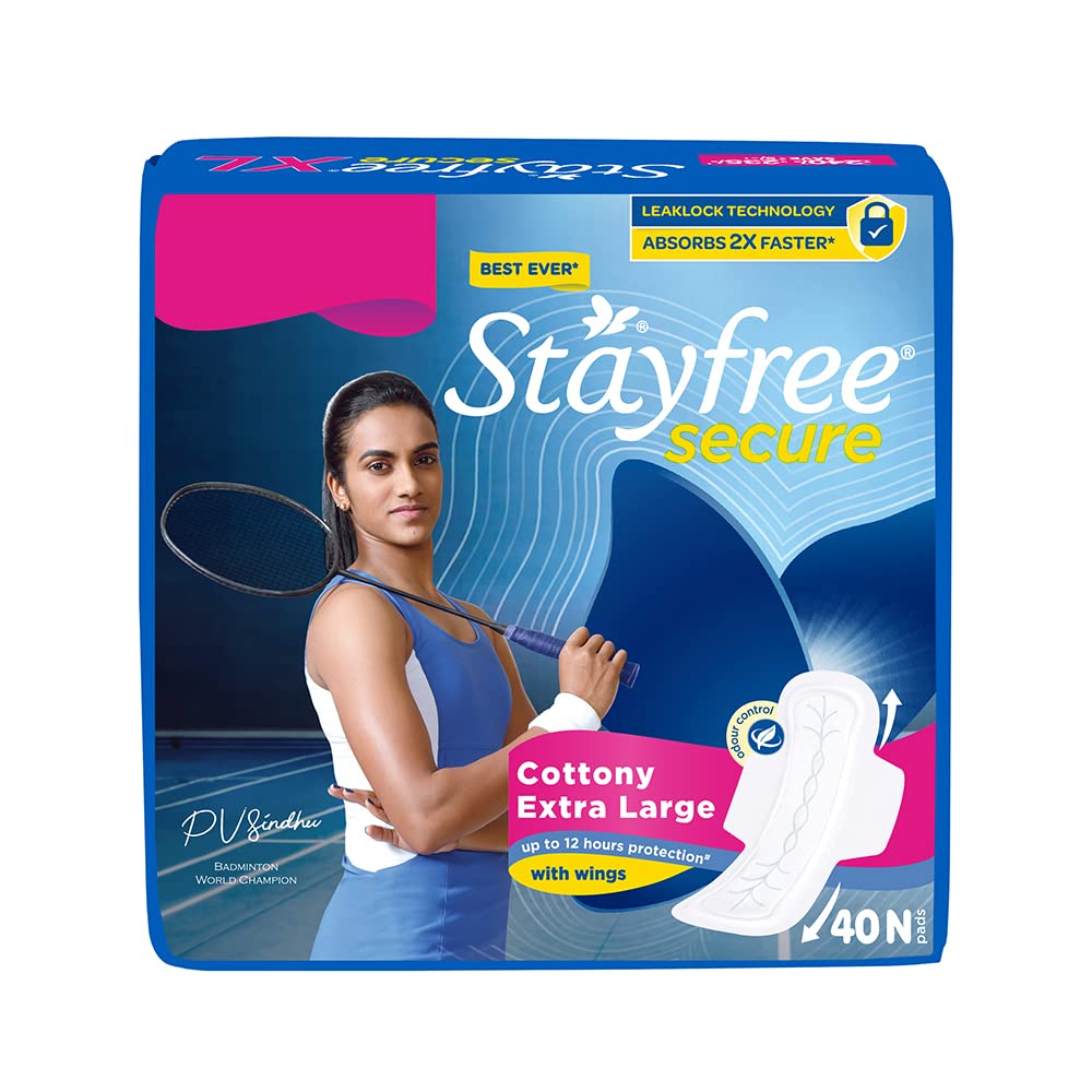 Stayfree Cottony Soft Cover Secure with Wings Pads XL 40s