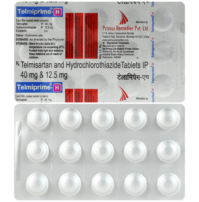 Telmiprime H 40mg/12.5mg Tablet
