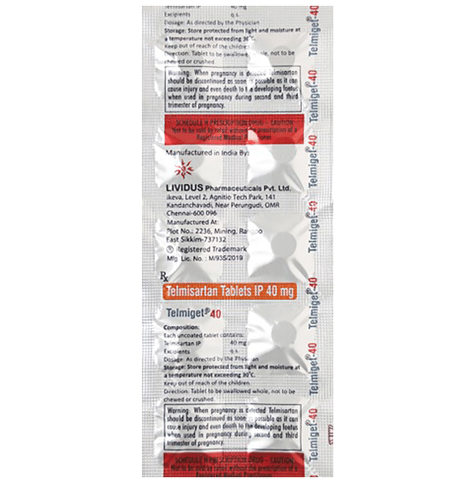 Telmiget 40mg Tablet