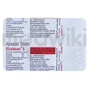Elixaban 5mg Tablet 10s