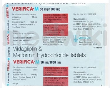 वेरिफिका एम 1000mg/50mg टैबलेट 15s