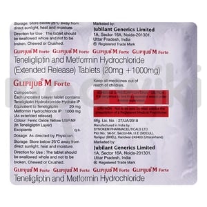 Glipijub M Forte 1000mg/20mg Tablet 15s