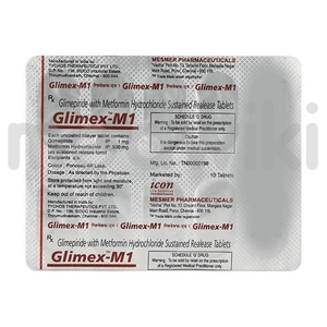 Glimex M 1mg/500mg Tablet