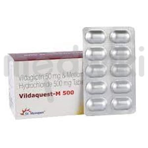 विल्डाक्वेस्ट एम 500mg/50mg टैबलेट 10s