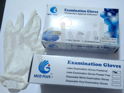 Crystal Care Latex Examination Gloves