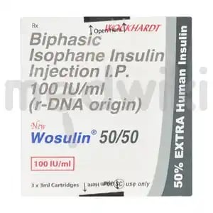 New Wosulin 50/50 100IU/ml Injection 3ml