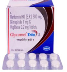ग्लाइकोमेट तिकड़ी 1 गोली एसआर के बा