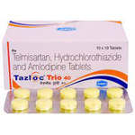ताज़लोक तिकड़ी 40mg/5mg/12.5mg टैबलेट 10s के बा
