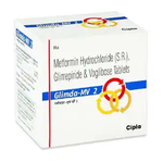 ग्लिमडा एमवी 2mg/500mg/0.2mg टैबलेट एसआर 10s के बा