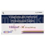 विल्डानैट एम 500mg/50mg टैबलेट 10s