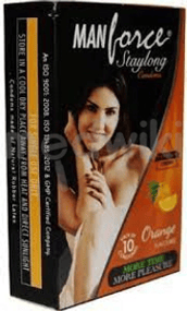 मैनफोर्स स्टेलॉन्ग कंडोम ऑरेंज फ्लेवर 10s