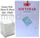 सॉफ्टस्वैब गौज़ स्वैब 10cm x 10cm X 25s