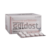ज़िग्लिम एम 1mg/500mg टैबलेट पीआर