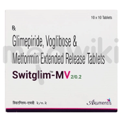 स्विटग्लिम एमवी 2mg/500mg/0.2mg टैबलेट ईआर