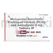 मेट एक्सएल एएम 50एमजी/5एमजी टैबलेट पीआर 15एस
