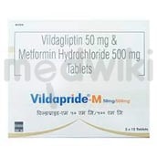 विल्डाप्राइड एम 500mg/50mg टैबलेट 15s