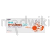 Mucinac 200mg Effervescent Tablet Sugar Free 10s