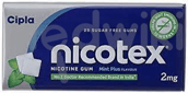 Nicotex 2mg Chewing Gums Mint Plus Sugar Free 25s