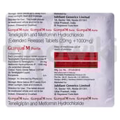 ग्लिपिजुब एम फोर्ट 1000 एमजी/20 एमजी टैबलेट 15एस