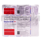 सिटानोर्म एम 500mg/50mg टैबलेट ईआर 15s