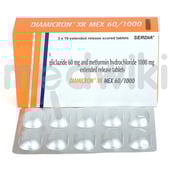 डायमाइक्रोन एक्सआर मेक्स 60mg/1000mg टैबलेट ईआर 10s
