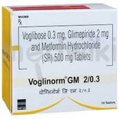 वोग्लिनोर्म जीएम 2एमजी/0.3एमजी टैबलेट एसआर 10एस