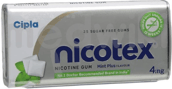 निकोटेक्स 4एमजी प्लस च्यूइंग गम्स शुगर फ्री मिंट 10एस