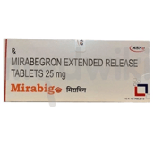 मिरैबिग 25mg टैबलेट ईआर 10s