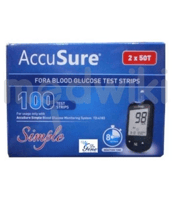 AccuSure सिंपल ब्लड ग्लूकोज टेस्ट स्ट्रिप