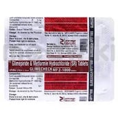 ग्लिमेचेक एमएफ 2mg/1000mg टैबलेट 10s