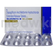 ग्लुक्रेटा एम 10mg/1000mg टैबलेट 10s