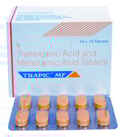 ट्रैपिक एमएफ 500 मिलीग्राम/250 मिलीग्राम टैबलेट 10s के बा