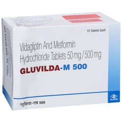 ग्लूविल्डा एम प्लस 500mg/50mg टैबलेट 15s के बा