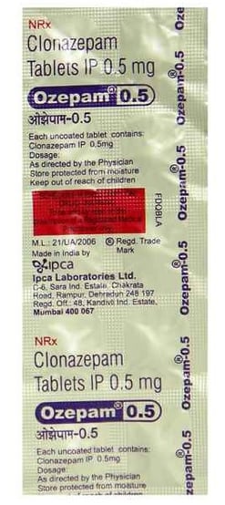 Ozepam 0.5mg کی گولی