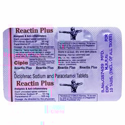 रिएक्टिन प्लस 50mg/325mg टैबलेट 10s के बा