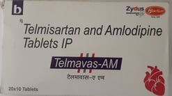 तेलमावास एएम 40mg/5mg टैबलेट 10s के बा