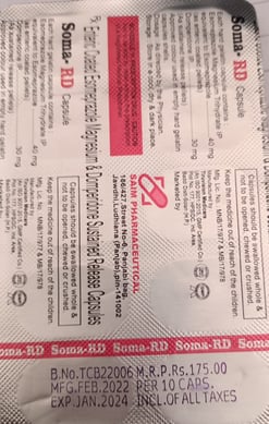 सोमा आरडी कैप्सूल 10s के बा