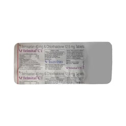 टेलमिटल सीटी 40mg/12.5mg टैबलेट 10s के बा
