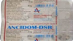 एन्सिडोम डीएसआर 30 मिलीग्राम/20 मिलीग्राम कैप्सूल के बा