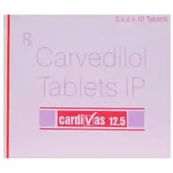 कार्डिवस 12.5mg टैबलेट 10s के बा