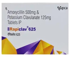रैपिक्लाव 625mg टैबलेट 10s के बा