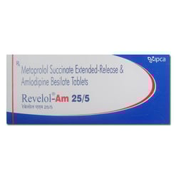 रेवेलोल-एएम 25mg/5mg टैबलेट ईआर 10s के बा