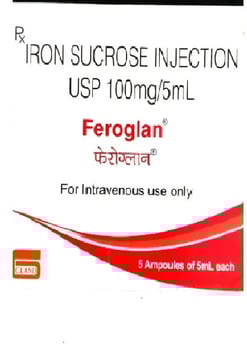 फेरोग्लान 100 मिलीग्राम इंजेक्शन 5 मिलीलीटर के बा