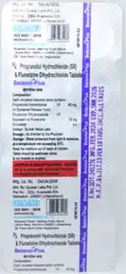 बेटानॉल प्लस 10mg/40mg टैबलेट 10s के बा