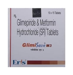 ग्लिमसेव एम 3 500mg/3mg टैबलेट एसआर 15s के बा