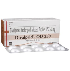 डिवालप्रिड ओडी 250 मिलीग्राम टैबलेट पीआर 10s के बा