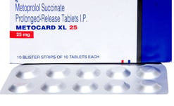 मेटोकार्ड 25mg टैबलेट एक्सएल 10s के बा